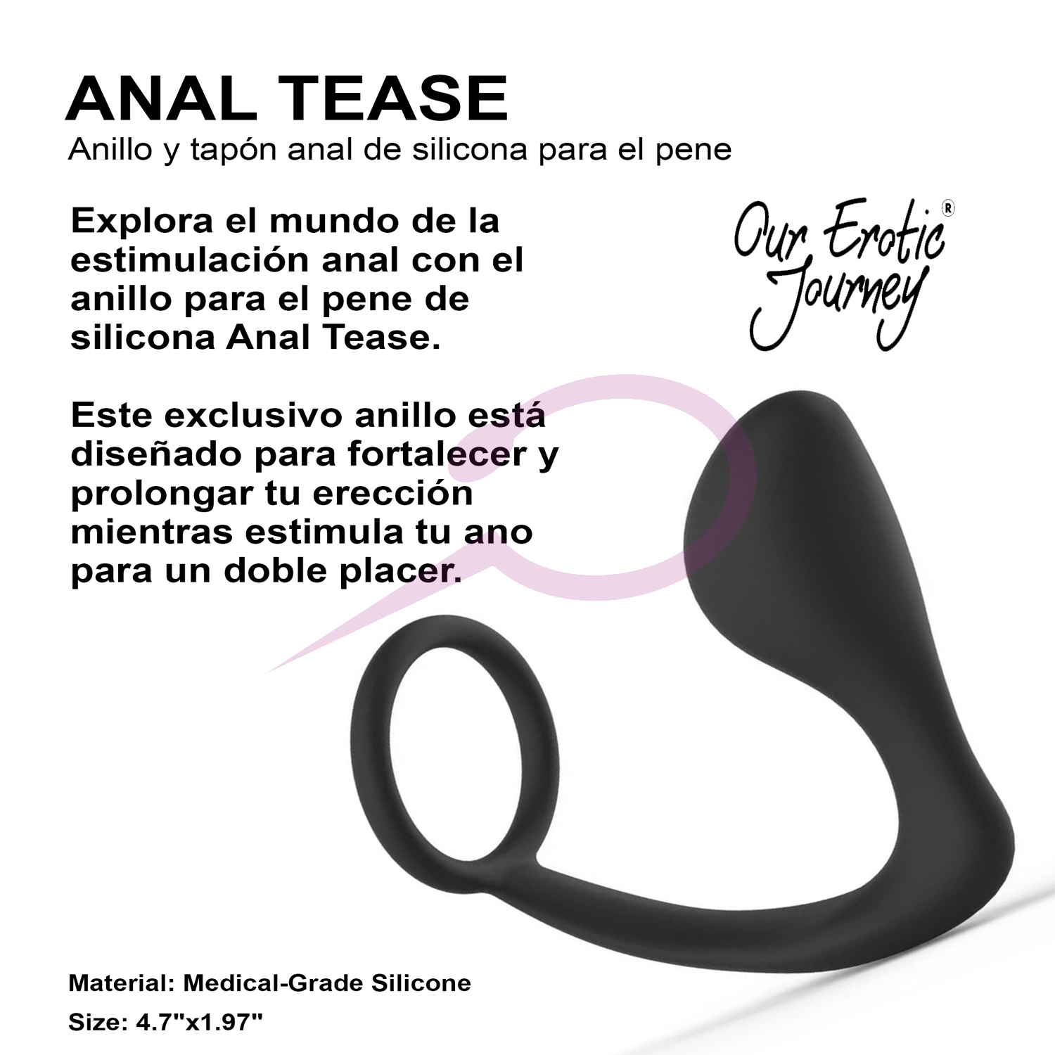 Anal Tease Silicone Cock Ring & Plug