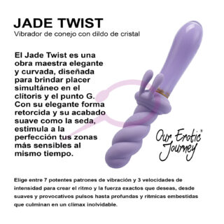 Vibrador de conejo con dildo de cristal Jade Twist