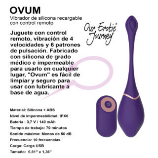 Vibrador de silicona recargable Ovum con control remoto