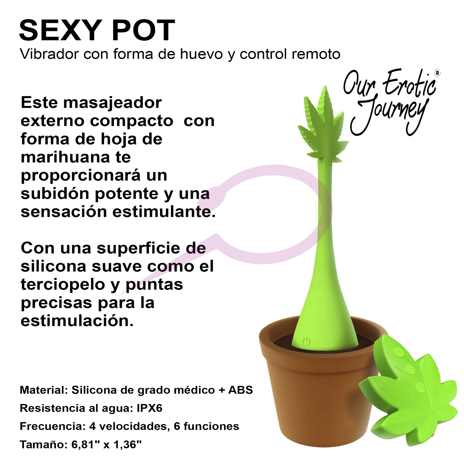 Vibrador con forma de huevo y control remoto Sexy Pot